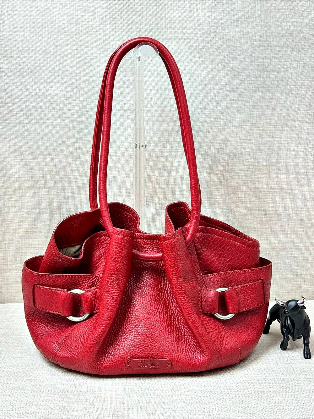 Cole Haan Red Leather Tote Bag